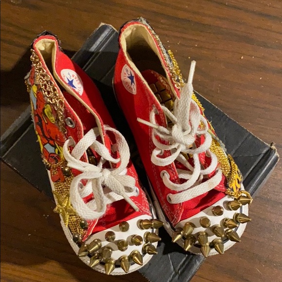 Converse bling iron man rivets gold - Picture 2 of 8